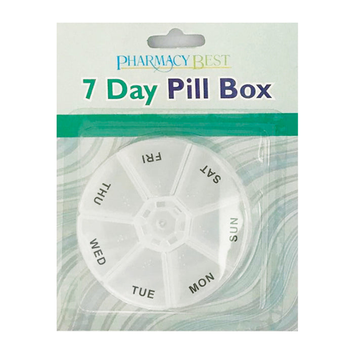 2 Round 7 Day Pill Box Medicine Organizer  Daily Weekly Medication Holder Travel