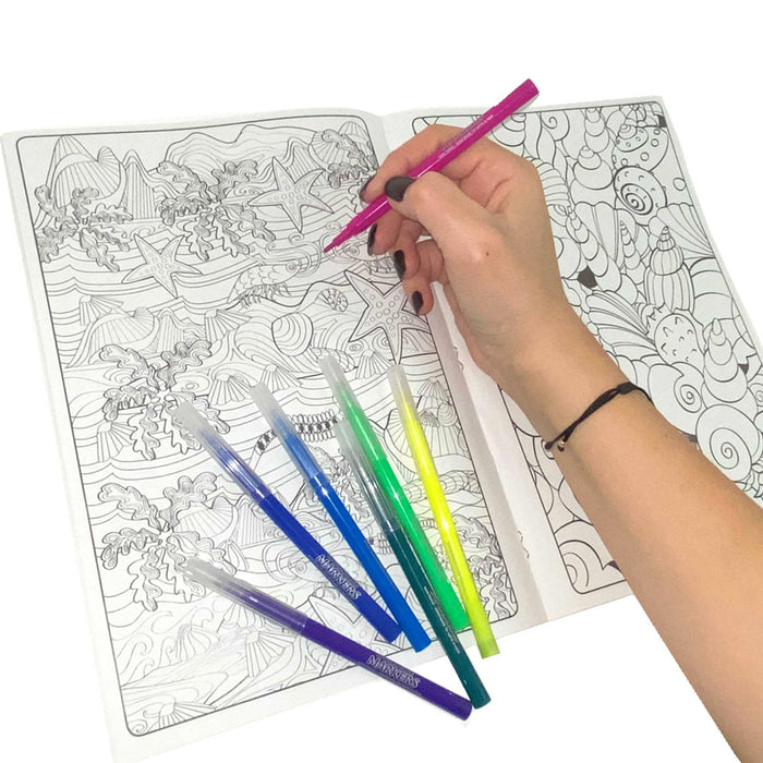 26 PC Mandala Coloring Book Markers Set Stress Relieving Animal