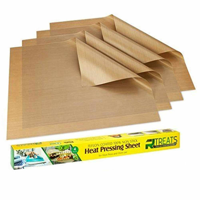 4 Pc Sheet Heat Press Oven Transfer PTFE Coated Non Stick 16" x 20" 5mil