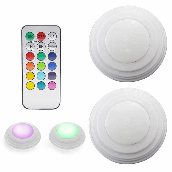 6 Remote Control LED Light Self Adhesive Dimmer Wireless Closet Lamp Multi Color