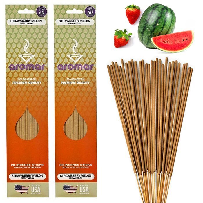 40 X Incense Sticks Strawberry Melon Scent Hand Dipped Burning Fragrance Premium