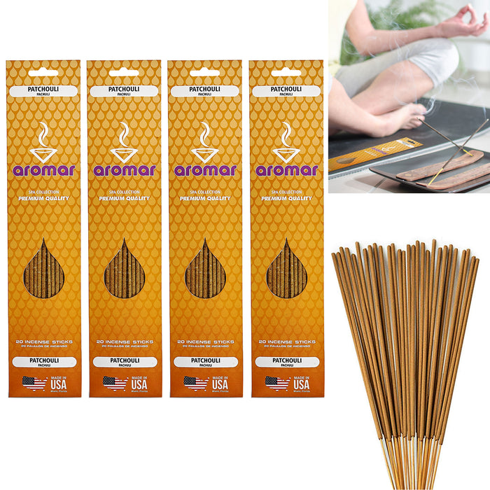 80 X Patchouli Scent Incense Sticks Premium Hand Dipped Burning Aroma Fragrance