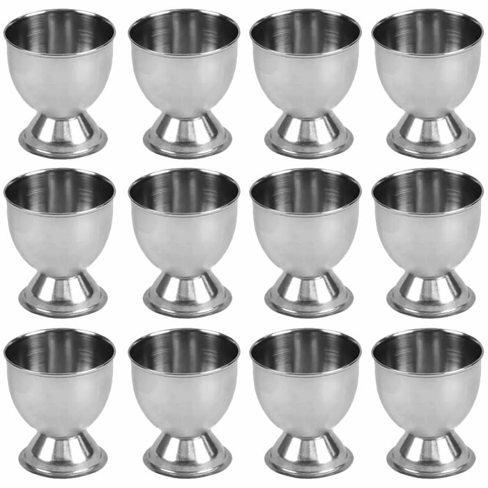 12 Pc Single Egg Cups Stainless Steel Soft Boiled Eggs Cup Holder Stand Kitchen