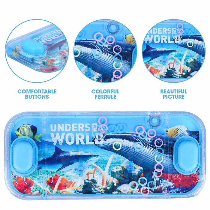 6 Pc Handheld Water Games Aqua Arcade Undersea Ring Toss Retro Toy Party Favor
