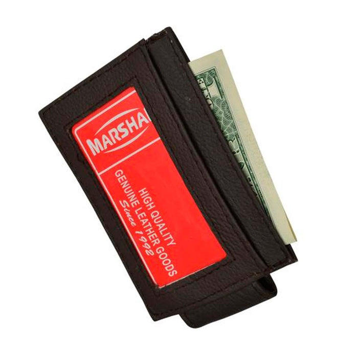 Mens Leather Money Clip Slim Front Pocket Magnetic ID Holder Credit Card Wallet