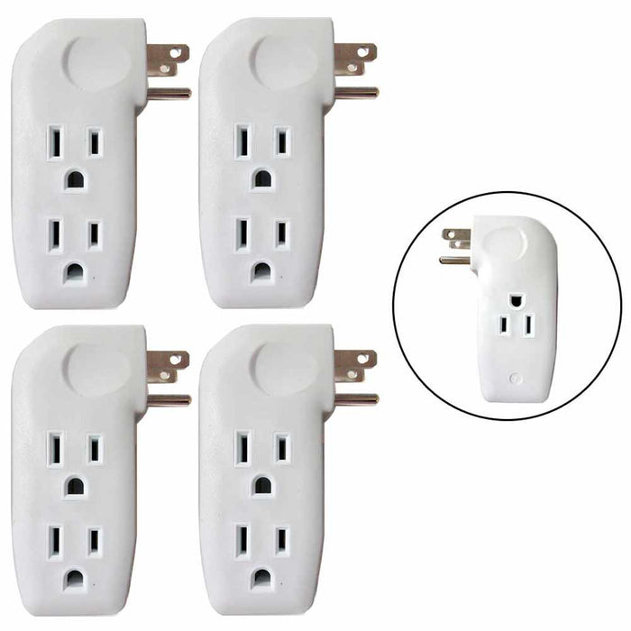 4 Triple 3Outlet Grounded AC Wall Plug Power Tap Splitter 3-Way Electric Adapter