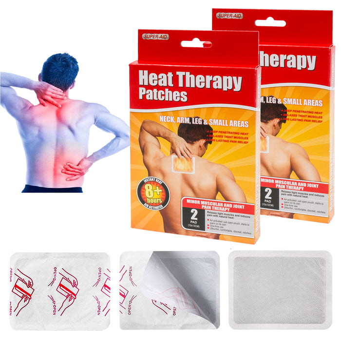 4 Pc Large Heat Pads Back Shoulder Patches Warm Neck Muscle Joint Pain Relief