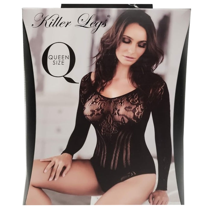 Sexy Lingerie Sleepwear Fishnet Women Underwear Plus Size Bodysuit Long Sleeve