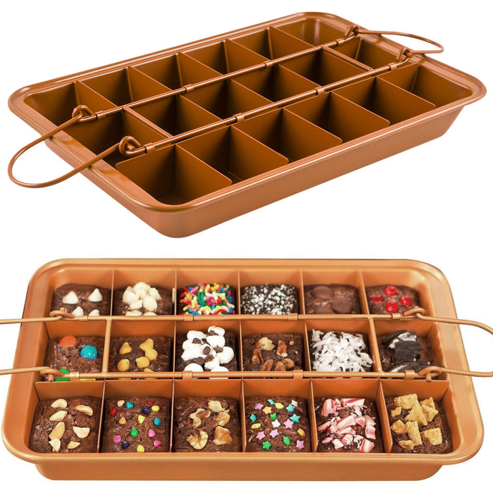 Brooklyn Brownie Nonstick Copper Pan by Gotham Steel Mix Bake And Serve Brownies