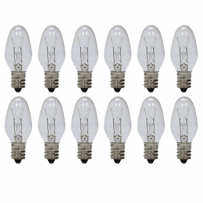 12 Pc Night Light Bulbs 15 Watt Replacement Lighting 120V Candelabra Base Lamp