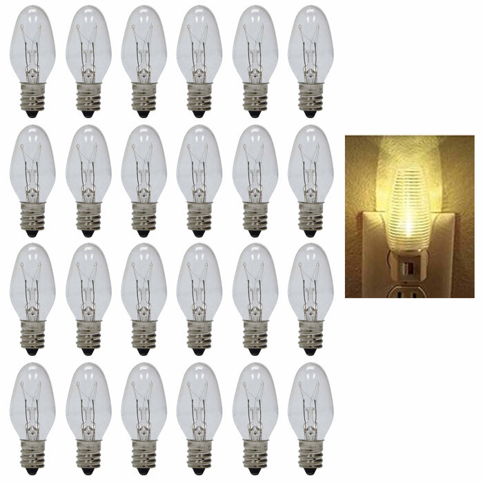 24 Pc Replacement Night Light Bulbs 15 Watt 120V Candelabra Base Lamp Lighting