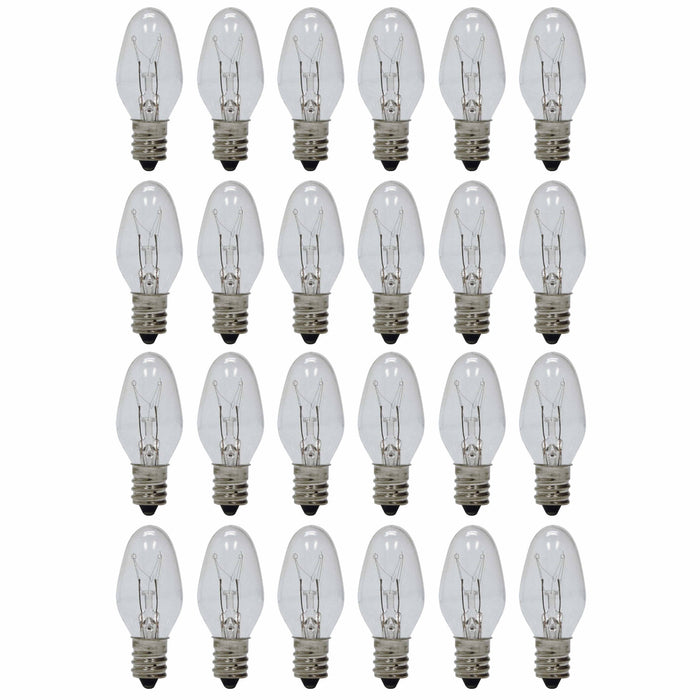 24 Pc Replacement Night Light Bulbs 15 Watt 120V Candelabra Base Lamp Lighting