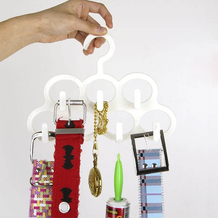 Belt Hanger Rack Closet Organizer Tie Scarf Clothing Accessories Necktie 7 Holes