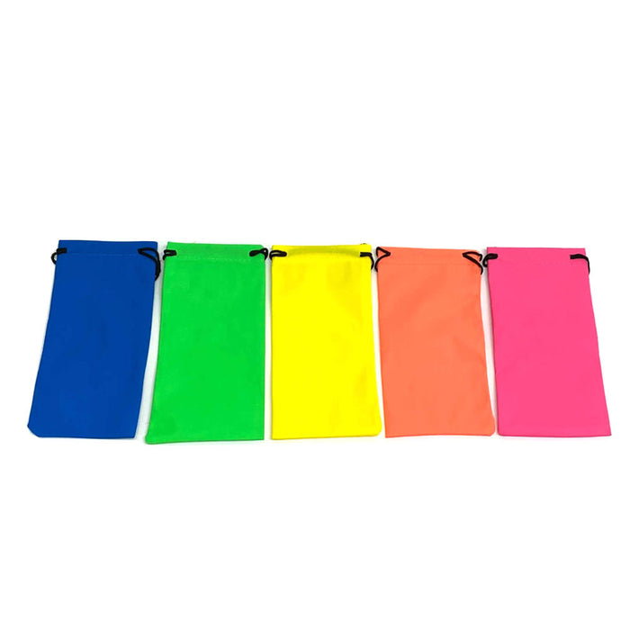 5Pc Microfiber Bag Pouch for Sunglasses Cleaning Soft Case for Eyeglasses Neon