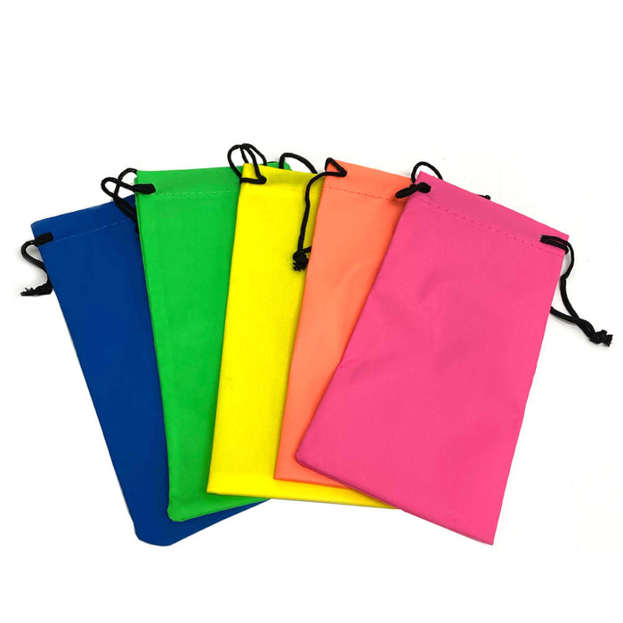 5Pc Microfiber Bag Pouch for Sunglasses Cleaning Soft Case for Eyeglasses Neon