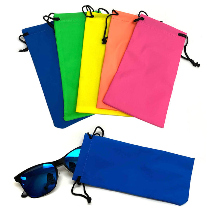5Pc Microfiber Bag Pouch for Sunglasses Cleaning Soft Case for Eyeglasses Neon