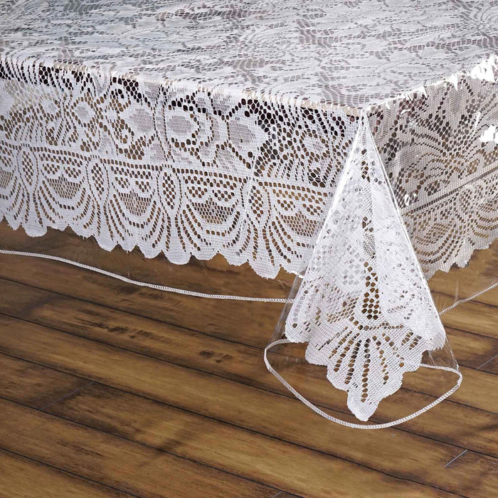 2pc Crystal Clear PVC Tablecloth Dining Table Protector Plastic Waterproof 52X52