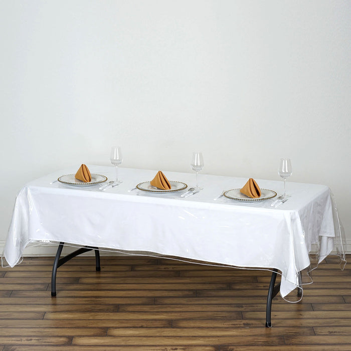 2pc Crystal Clear PVC Tablecloth Dining Table Protector Plastic Waterproof 52X52