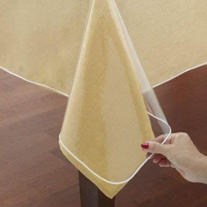 2pc Crystal Clear PVC Tablecloth Dining Table Protector Plastic Waterproof 52X52