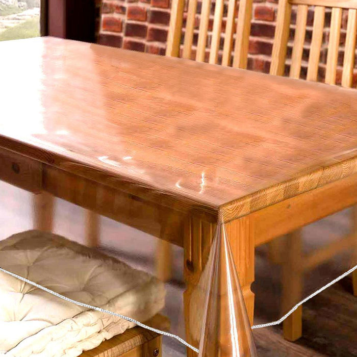 2 Clear Vinyl Tablecloth Protector Waterproof Rectangle Heavy Duty Cover 70X108