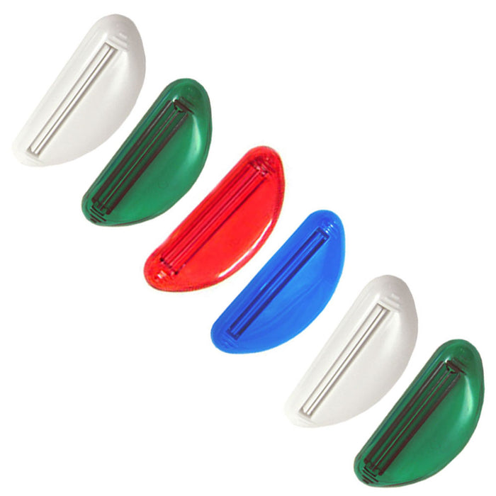 6 Pc EZ Plastic Toothpaste Tube Squeezers Easy Rolling Dispenser Holder Bathroom