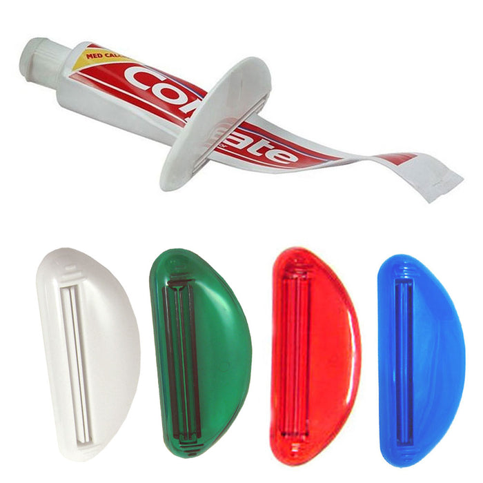 4 Ez Plastic Tube Squeezer Toothpaste Dispenser Holder Rolling Bathroom Extract