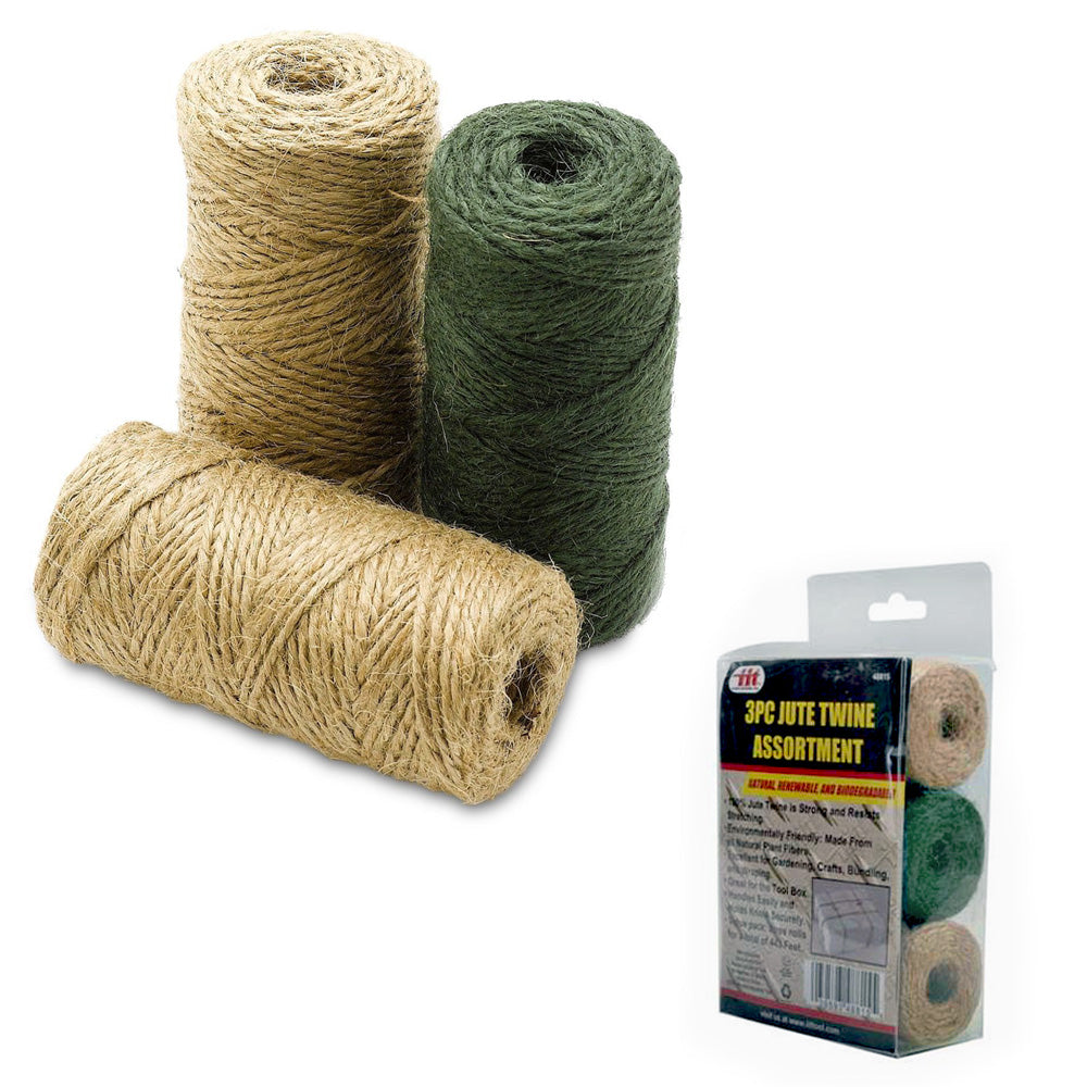3 Rolls 443' Premium Jute Twine String Natural 2Ply Cord Rope Craft Gi —  AllTopBargains