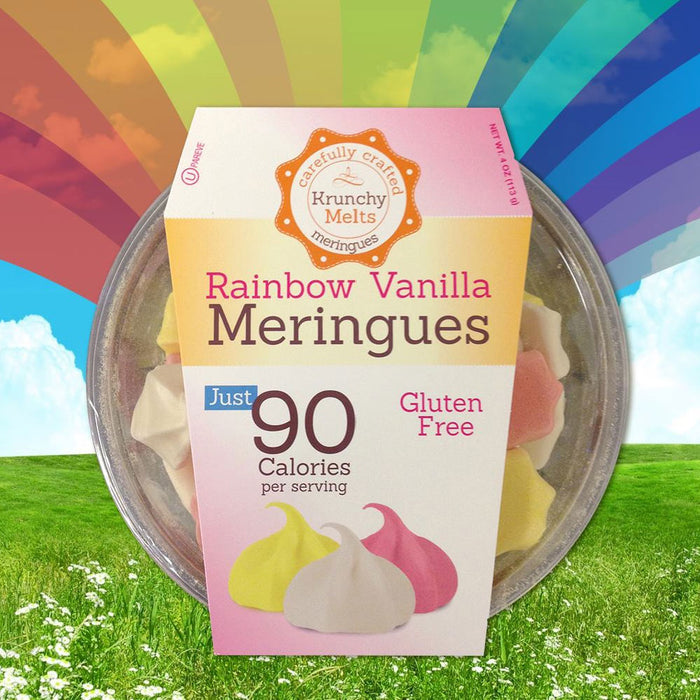 Rainbow Vanilla Meringues Cookies Gluten Free Fat Free Low Calorie Snack Treats