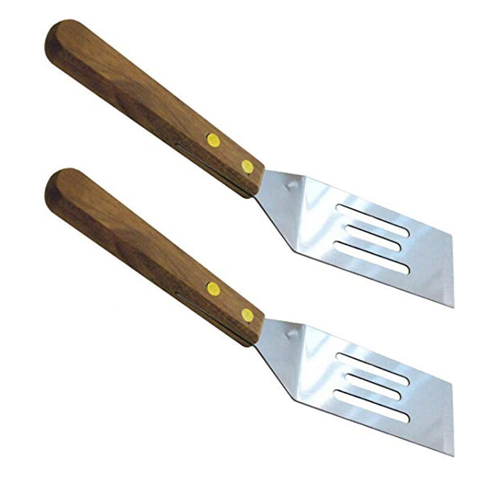 2 Pc Chef Craft Small Slotted Cookie Spatula Stainless Steel Wood Handle Kitchen