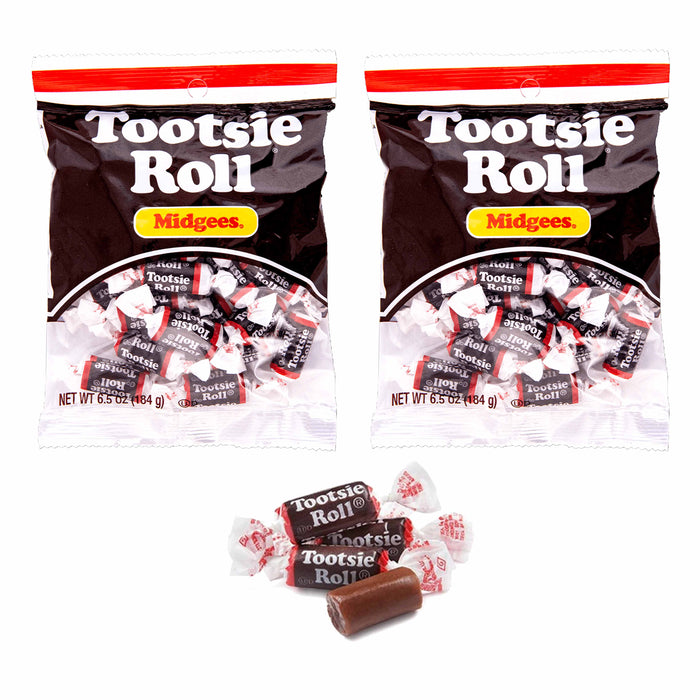 2 Bags Tootsie Roll Midgees Chocolate Chews Chewy Candies Soft Candy Tootsies