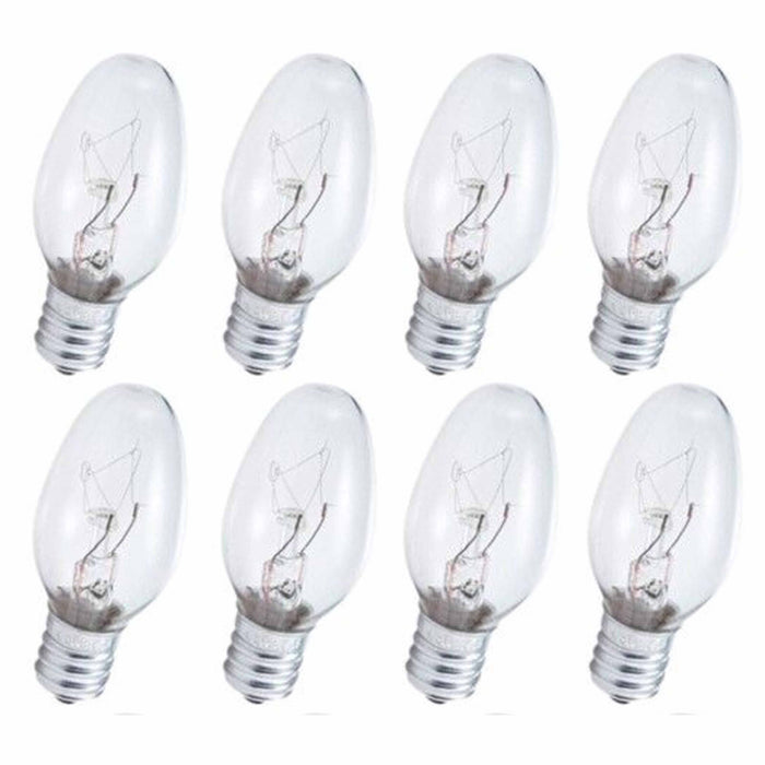 8 Clear Night Light Bulbs Replacement 4 Watt Lighting 120V 50 Lumens Candelabra