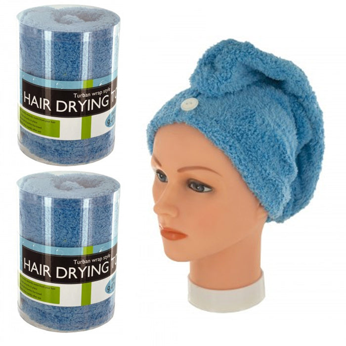 2 Turban Wrap Hair Drying Towel Bath Spa Head Cap Dryer Twist Dry Shower