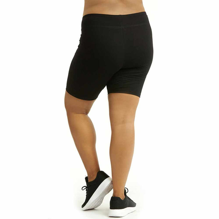 2 Womens Legging Shorts Plus Size Cotton Stretch Exercise Yoga Athletic Black XL