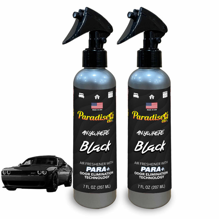 2 Pc Paradise Air Freshener Spray Odor Eliminator Aroma Fragrance Scent Black