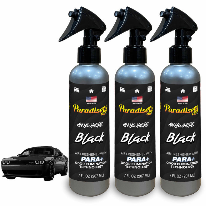 3 Pc Paradise Air Freshener Spray Odor Eliminator Aroma Fragrance Scent Black