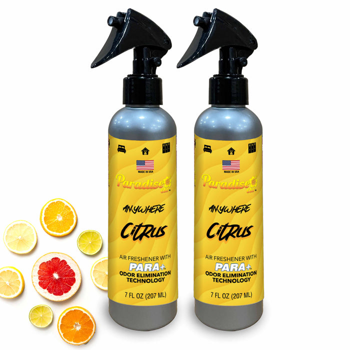 2 Pc Paradise Air Freshener Spray Odor Eliminator Aroma Fragrance Scent Citrus