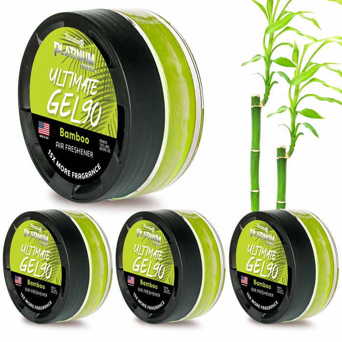4 Paradise Ultimate Gel Air Freshener 90 Days Aroma Car Fragrance Scent Bamboo