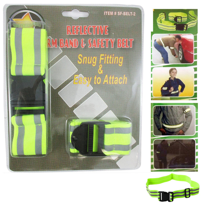 1 Reflective Arm Band Safety 1 Belt Running Bike Run Sport Walk Strap Visibility