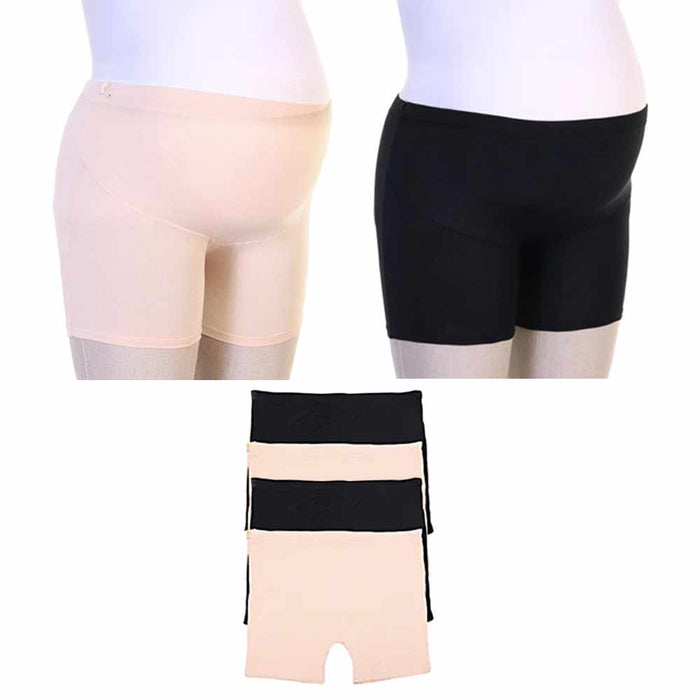 4 Stretch Shorts Modal Maternity Baby Bump Support Underwear Belly Seamless L/XL