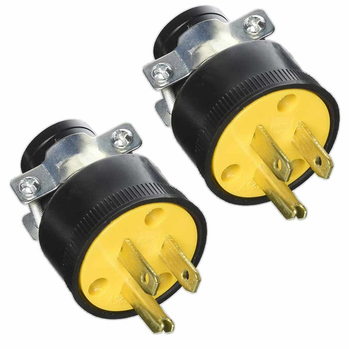 5 Pc Male Extension Cord Replacement Electrical End Plugs Grounded 15AMP 125V