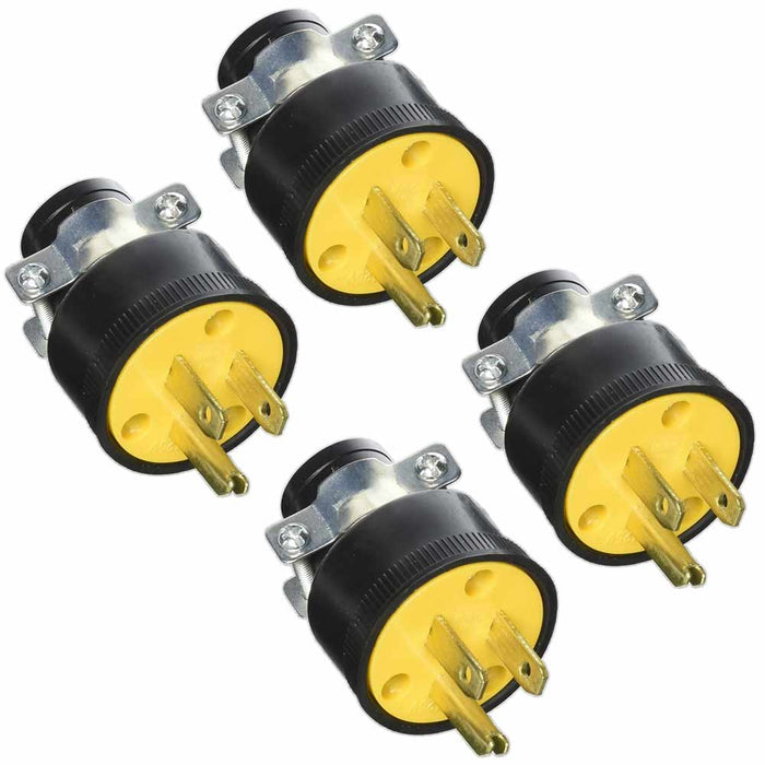 4 Pc Extension Cord Replacement Ends Male 3 Wire Grounded Plug Electrical Repair