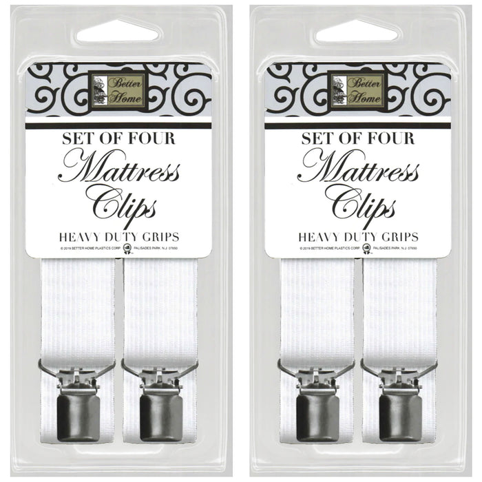8 X Heavy Duty Bed Sheet Fastener Clips Suspender Straps Mattress Grippers White