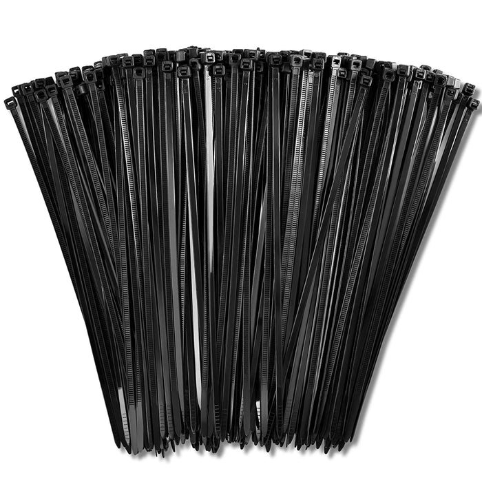 400 Pc 8 Inch 40 Lbs Nylon Quality Cable Zip Wire Ties Cords Black Heavy Duty
