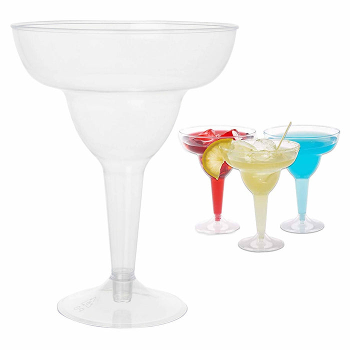 24 Disposable Margarita Glasses Plastic Cocktail Event Party Wine Daiquiri Glass