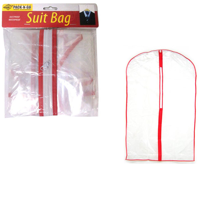 12X Clear Foldable 34" Garment Bag Suit Dress Jacket Cover Zipper Storage Travel