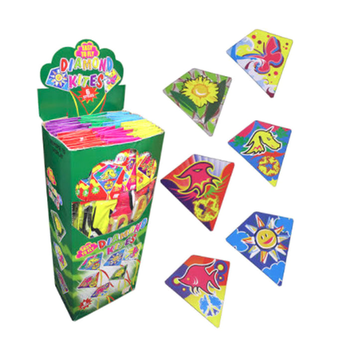 3 Pc Diamond Kite 24" x 26" Flyers Fun Kids Breeze Beach Outdoor Games Plastic