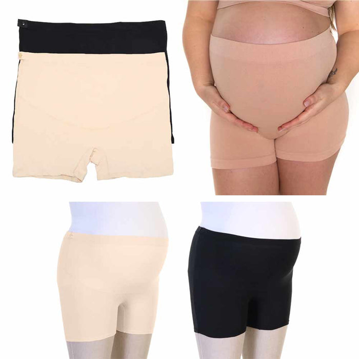 2 Pc Tummy Support Cotton Maternity Shorts Over Bump Pregnancy Underwear L/XL