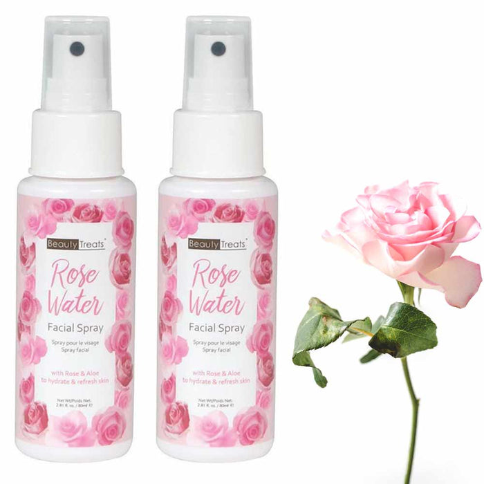 2 Pc Rose Water Spray Face Toner Mist Aloe Vera Natural Skin Care 80ml 2.81 Oz
