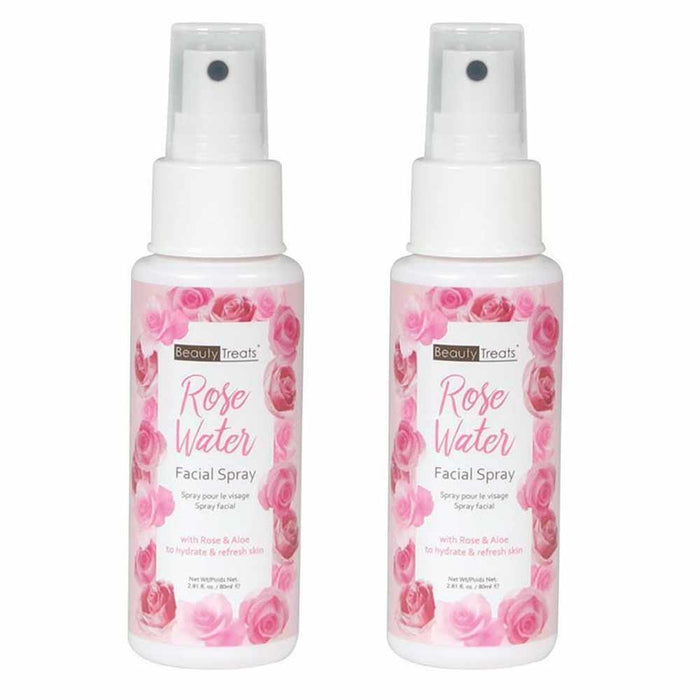 2 Pc Rose Water Spray Face Toner Mist Aloe Vera Natural Skin Care 80ml 2.81 Oz