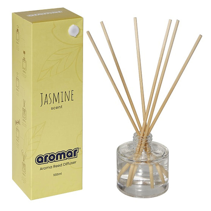 Jasmine Flower Fragrance Oil Premium Rattan Reed Sticks Air Diffuser Aroma 100ml